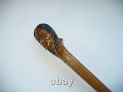 1769-1919 Dartmouth College Indian Head Carved Walking Stick Cane 150th Year