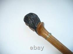 1769-1919 Dartmouth College Indian Head Carved Walking Stick Cane 150th Year