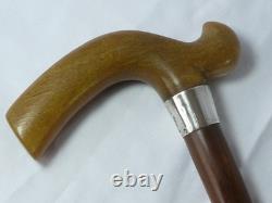 1890 Silver Carved Bovine Horn Handle Brigg Walking Stick Hallmarked Victorian 1890 Silver Carved Bovine Horn Handle Brigg Walking Stick Hallmarked Victorian