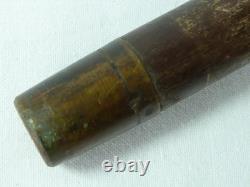1890 Silver Carved Bovine Horn Handle Brigg Walking Stick Hallmarked Victorian