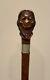 1910 Dartmouth College Senior Class Hand Carved Indian Head Walking Stick Cane