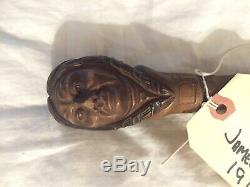 1914 Dartmouth College Senior Class Hand Carved Indian Head Walking Stick Cane