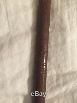 1914 Dartmouth College Senior Class Hand Carved Indian Head Walking Stick Cane
