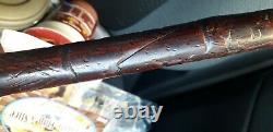19th c chinese carved walking stick cane concealed
