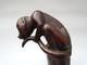 19th century rosewood walking cane the grip carved in the form of a monkey