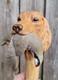 2x Handmade Hand-Carved Dog Wooden Walking Stick Unique Animal Handle Cane