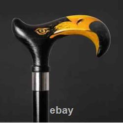 37 Hand-Carved Wooden Walking Stick Cane Stylish Design Vintage for Christmas