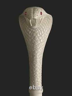 55 inches Snake Walking Stick Cobra, Hand Carved Walking Stick, Designers Wood Car