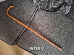 84.5cm Decorative Wooden Cane with Detailed Mistletoe Carving