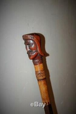 A Well Carved C19th Walking Stick