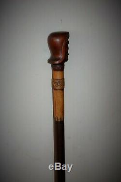 A Well Carved C19th Walking Stick