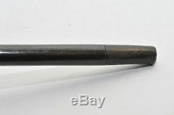ANTIQUE CARVED BAKELITE DOG HEAD WALKING STICK CANE with STERLING SILVER BAND