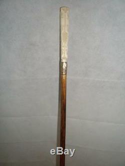 ANTIQUE DRESS/WALKING CANE With CARVED TOP & GP COLLAR 97.5CM