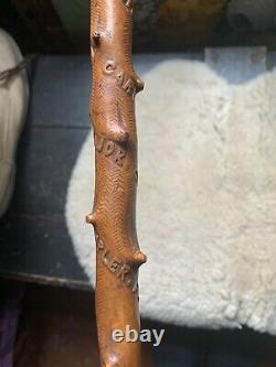 ANTIQUE Georgian CARVED THORN DOUBLE HEAD Almorah Jersey Army Major St Helier
