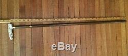 ANTIQUE WALKING STICK / CANE HAND CARVED HORSES with HORSESHOE LETTER SEAL
