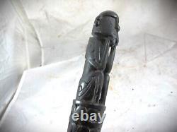 African Carved Solid Ebony Walking Stick, C1930's
