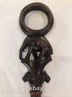 African Hand Carved Walking Stick, Antique Walking Stick