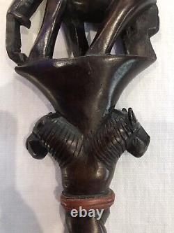 African Hand Carved Walking Stick, Antique Walking Stick