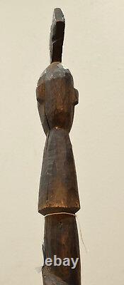 African Walking Stick Carved Wood GoGo Tribe Ebony Walking Stick