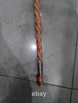 African Wooden Carved Walking Stick / Cane / Elephant