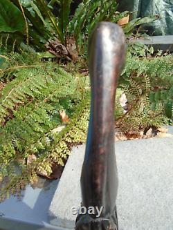 African hardwood walking stick carved detail solid and sturdy
