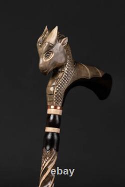 Alion Handle Walking Wooden Hand Carved Crafted Walking Stick