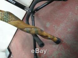 Amazing Handmade Hand Carved Twisted Snake Walking Stick / Cane CIrca 1988