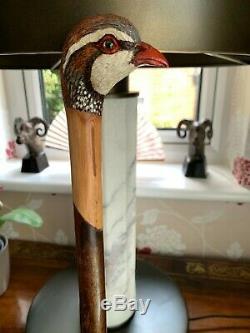 An Ian Taylor Red Legged Partridge topped walking cane, length 128cm