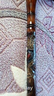 Anes and walking sticks. Wod walking cane raven. Walking stick raven. Cane Carved