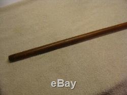 Antique 1800'S Bone CARVED Handle Walking Stick CANE Sterling Engraved WOOD OLD