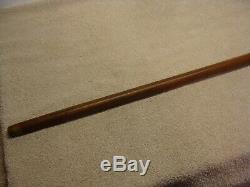 Antique 1800'S Bone CARVED Handle Walking Stick CANE Sterling Engraved WOOD OLD