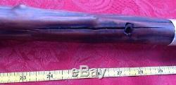 Antique 1820's Cane Walking Stick Coin Silver Band Carved Antler Handle Knob 34