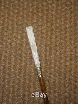 Antique 18Ct Gold Plate Hand Carved Ladies Dress Cane 97.5cm