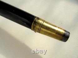 Antique 1900s Silver Carved Walking Stick Cane