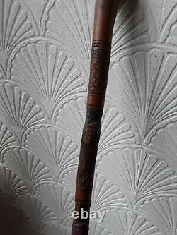 Antique 19th Century Japanese Carved Bamboo Walking Stick