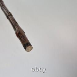 Antique 19th Century Wooden Walking Stick Handle Carved As A Foot 85cm Long