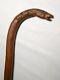 Antique 19th century hand carved horse head wood Folk Art walking stick cane