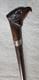 Antique 2 Tone Ebony Walking Stick Cane Hand-Carved Eagle Head Top Silver Collar