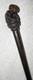 Antique 2 Tone Ebony Walking Stick / Cane Hand Carved Top Crouching Man