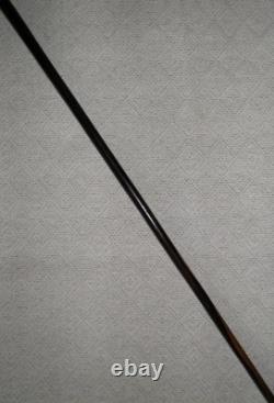 Antique 2 Tone Ebony Walking Stick / Cane Hand Carved Top Crouching Man