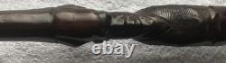 Antique African Carved Mans Head Walking Stick very good used condition