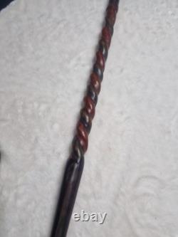 Antique African Carved Mans Head Walking Stick very good used condition