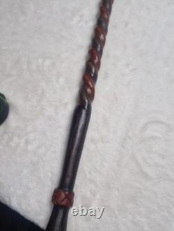 Antique African Carved Mans Head Walking Stick very good used condition