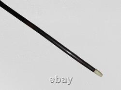 Antique African Ebony Swagger Stick With Carved Pommel Top 77cm Long
