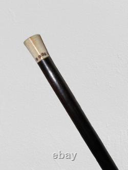 Antique African Ebony Swagger Stick With Carved Pommel Top 77cm Long