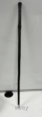 Antique African Malawian Carved Ebony Walking Stick 35 Long