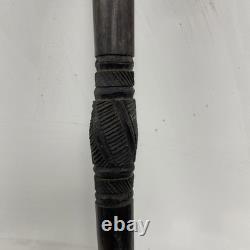 Antique African Malawian Carved Ebony Walking Stick 35 Long