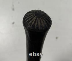 Antique African Malawian Carved Ebony Walking Stick 35 Long