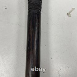Antique African Malawian Carved Ebony Walking Stick 35 Long