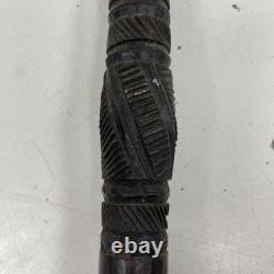 Antique African Malawian Carved Ebony Walking Stick 35 Long